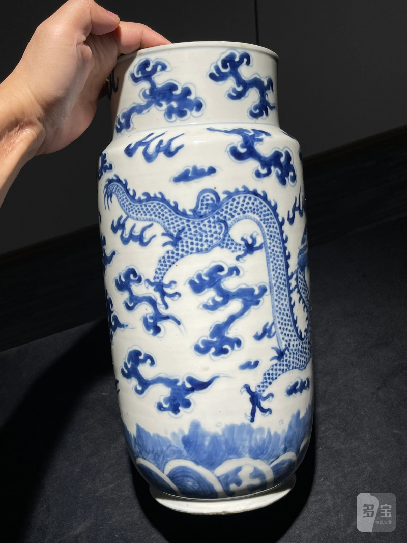 清晚期 青花云龙纹壮罐 - 图5